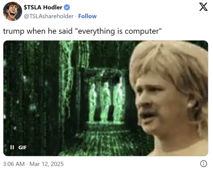 trump when he said "everything is computer" tom delonge matrix