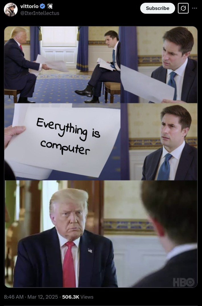 eveyrthing is computer interview meme