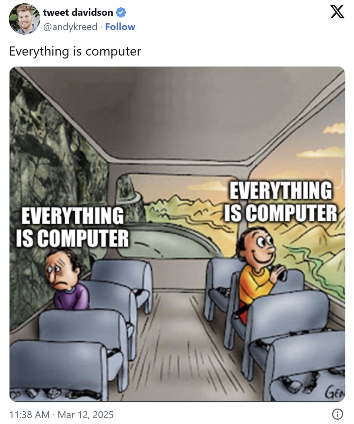 everything is computer bus meme