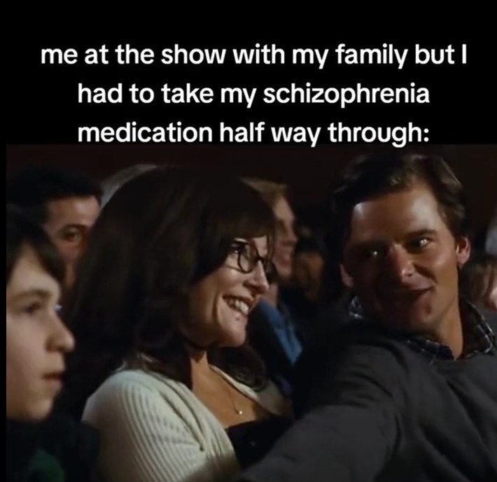 Me at the show with my family but I had to take my schizophrenia medication halfway through