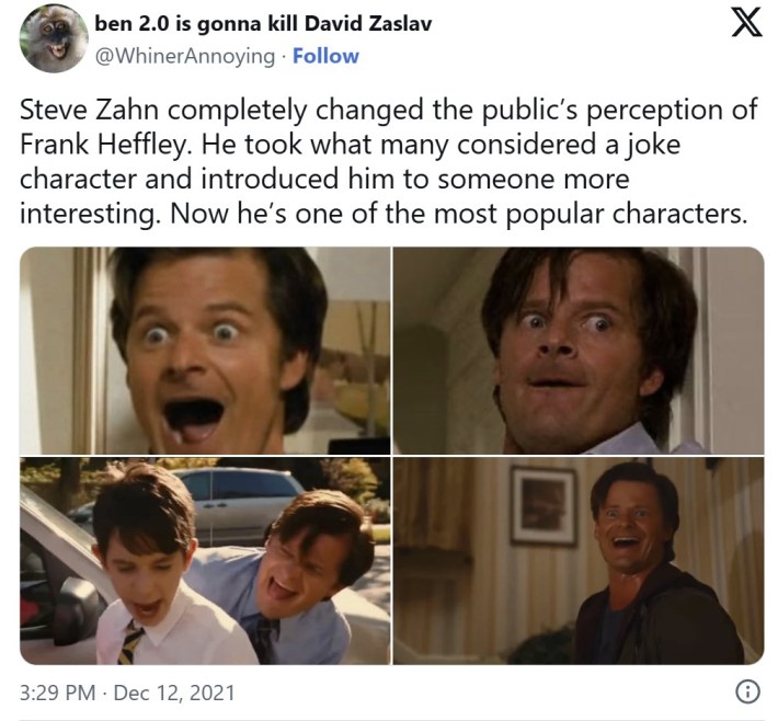 Steve Zahn completely changed the public’s perception of Frank Heffley. He took what many considered a joke character and introduced him to someone more interesting. Now he’s one of the most popular characters.