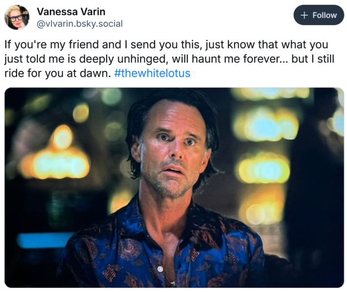 Gagged Goggins meme about ride-or-die friends listening to you tell unhinged stories.