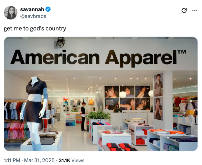 get me to gods country american apparel