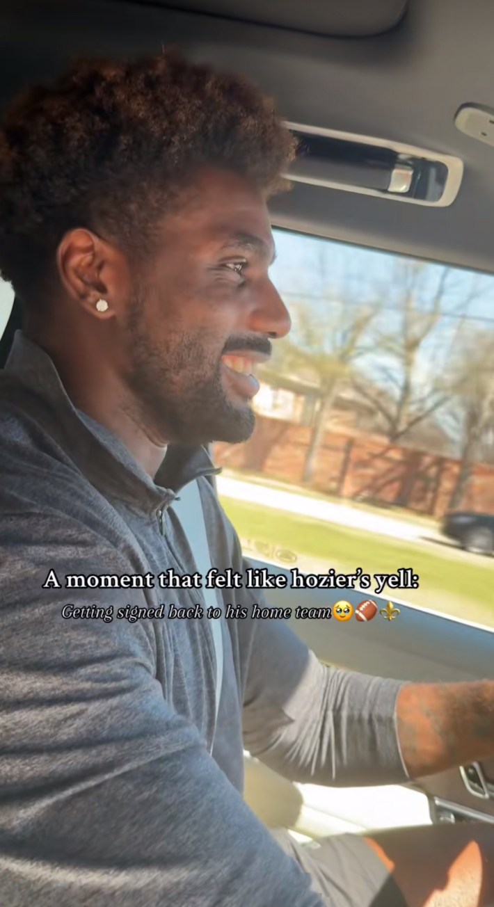 Hozier Yell TikTok of a sports player finding out he was returning to his hometown team.