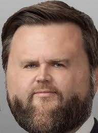 The US Vice President Photoshopped to have an unnaturally small face on his head.