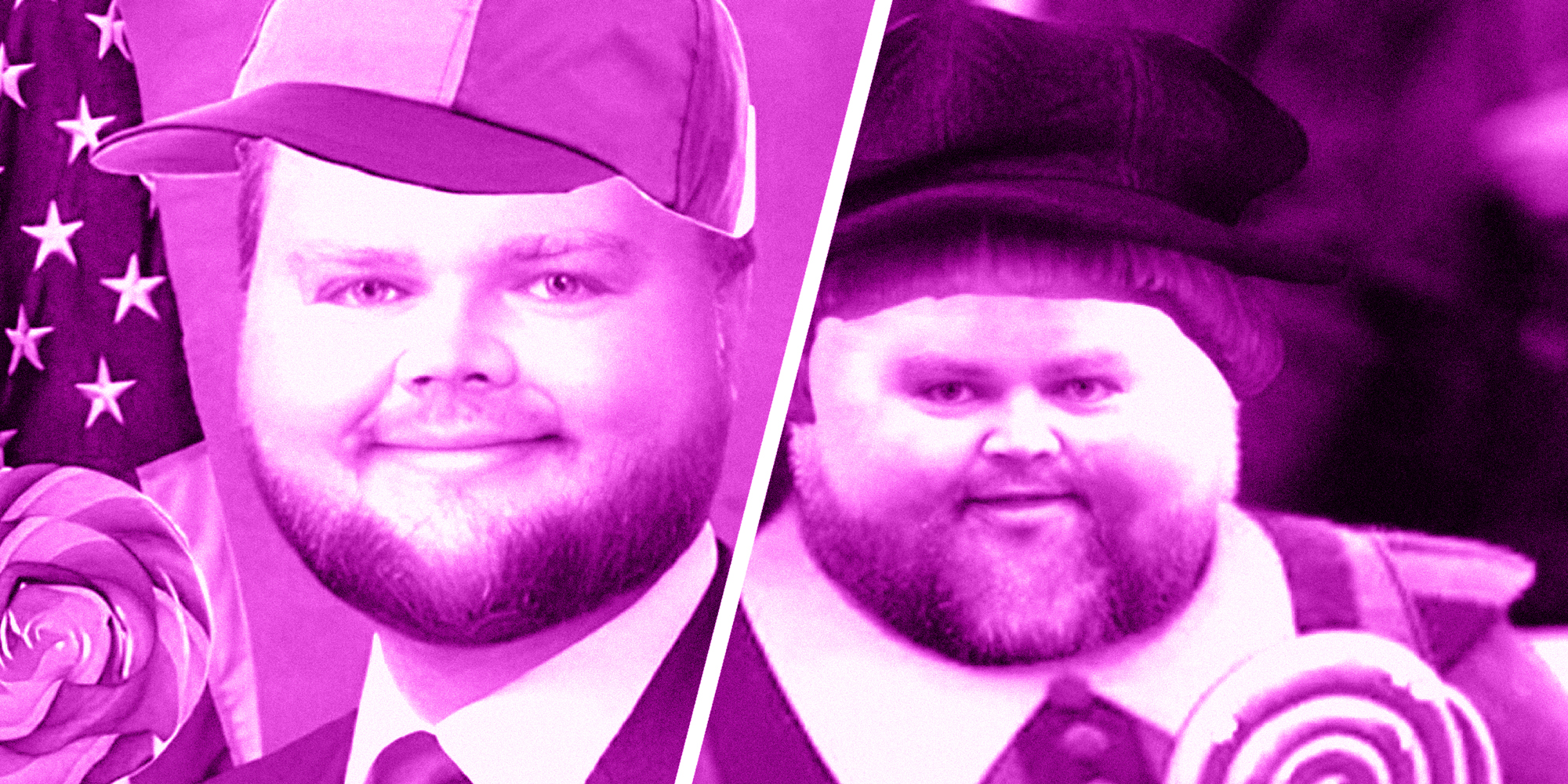 2 panel image of JD Vance photo collages from X users.