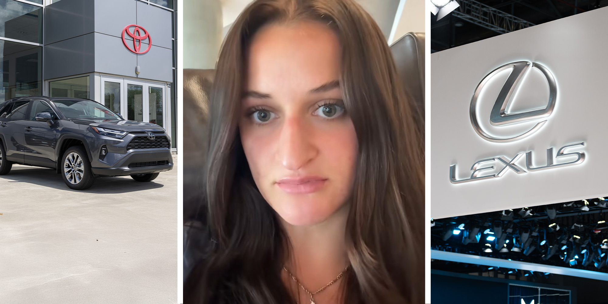 Toyota Rav4 XLE(l) Woman shares her experience with selling her car(c) Lexus Dealer Logo(r)