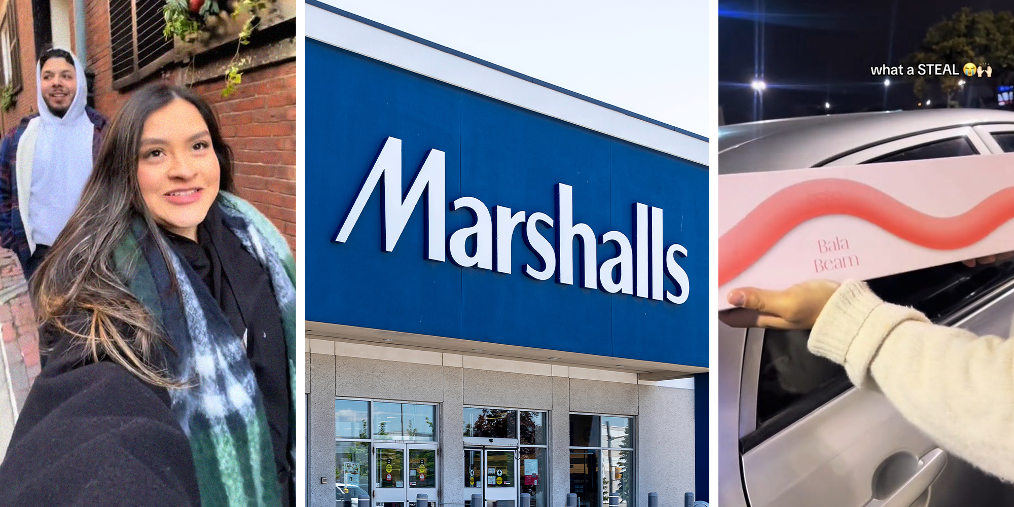 Young Couple(l) Marshalls Store Front(c) Bala Beam(r)