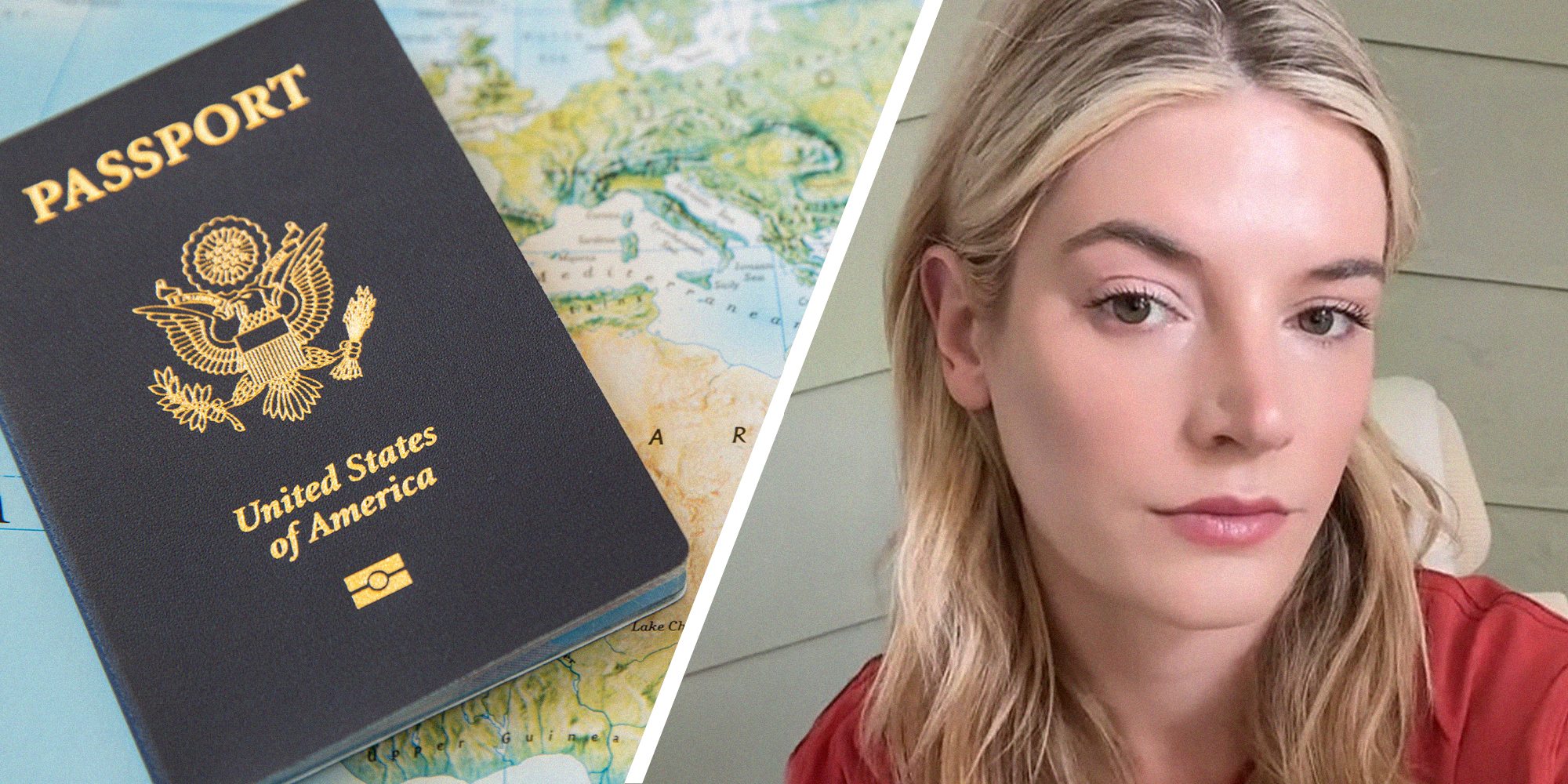 United States of America Passport(l) Woman shares new ways to take passport photos(r)