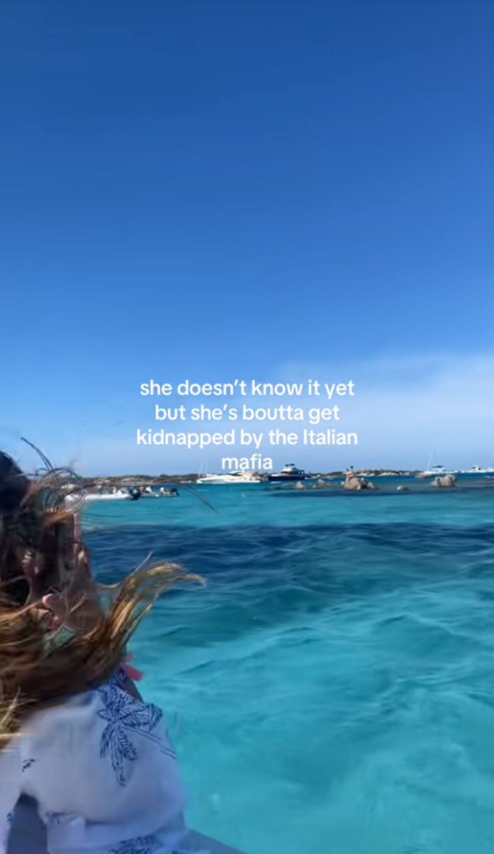 ‘She Doesn't Know It Yet’ TikTok trend of a laughing woman that says, "she doesn't know it yet but she's boutta get kidnapped by the Italian mafia."