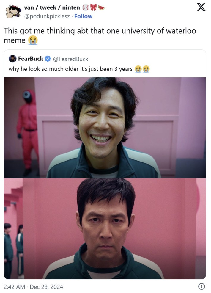 squid game university of waterloo meme