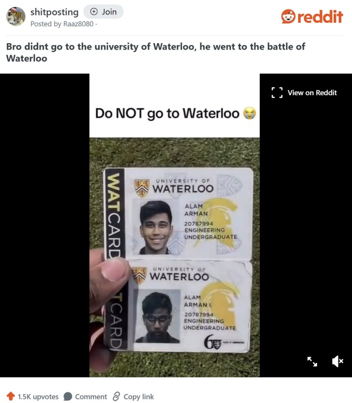 do not go to waterloo reddit