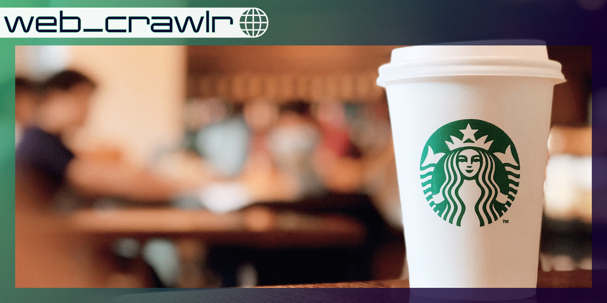A Starbucks coffee cup. The Daily Dot newsletter web_crawlr logo is in the top left corner.