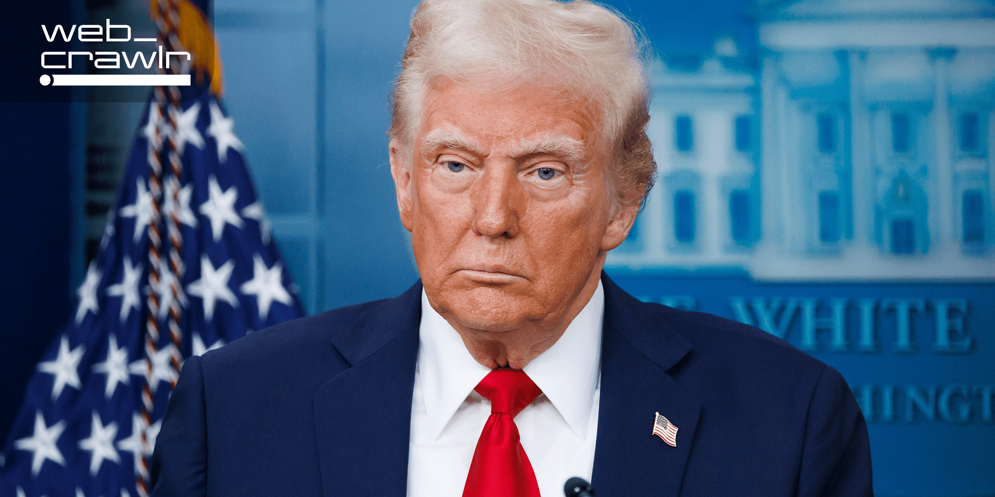 Donald Trump looking sad. The Daily Dot newsletter web_crawlr logo is in the top left corner.