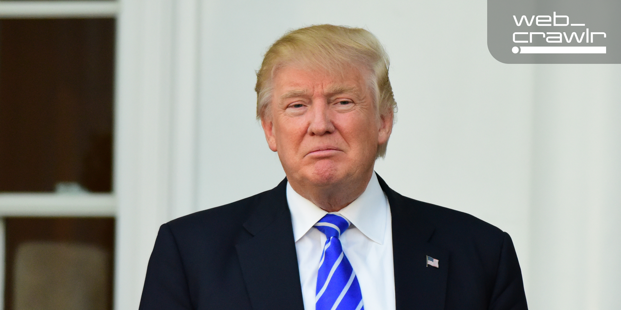 Donald Trump making an unhappy face. The Daily Dot newsletter web_crawlr logo is in the top right corner.