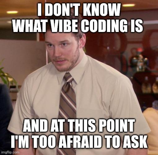 Vibe coding meme with an image of Andy Dwyer from Parks & Recreation.