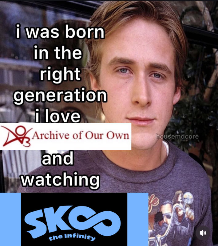 "I was born in the right generation" meme with Sk8 the Infinity's logo.