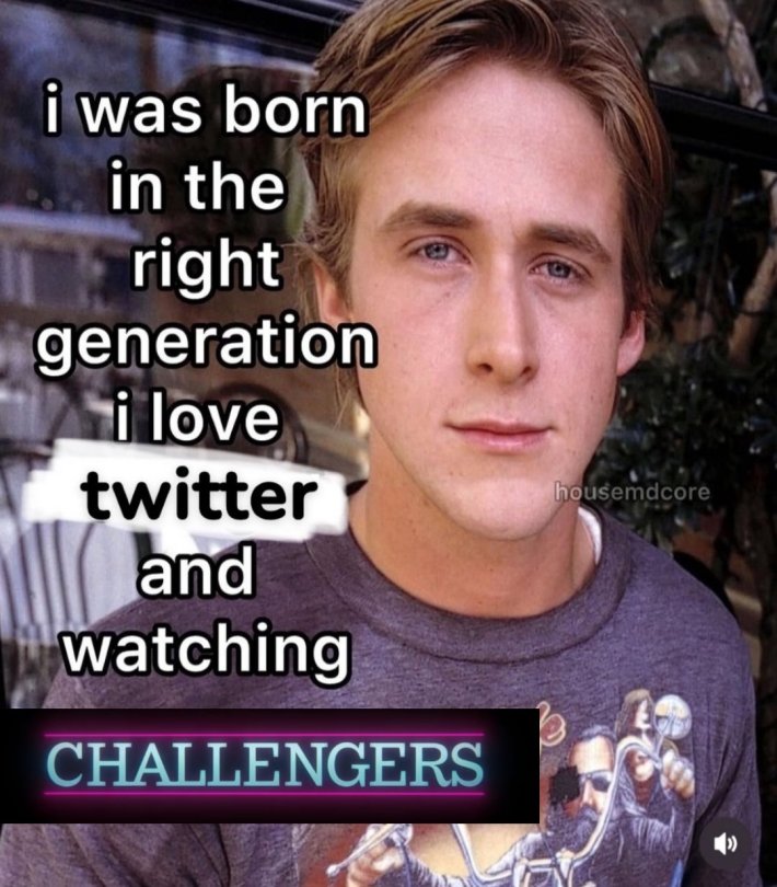 "I was born in the right generation" meme with the Challengers logo.