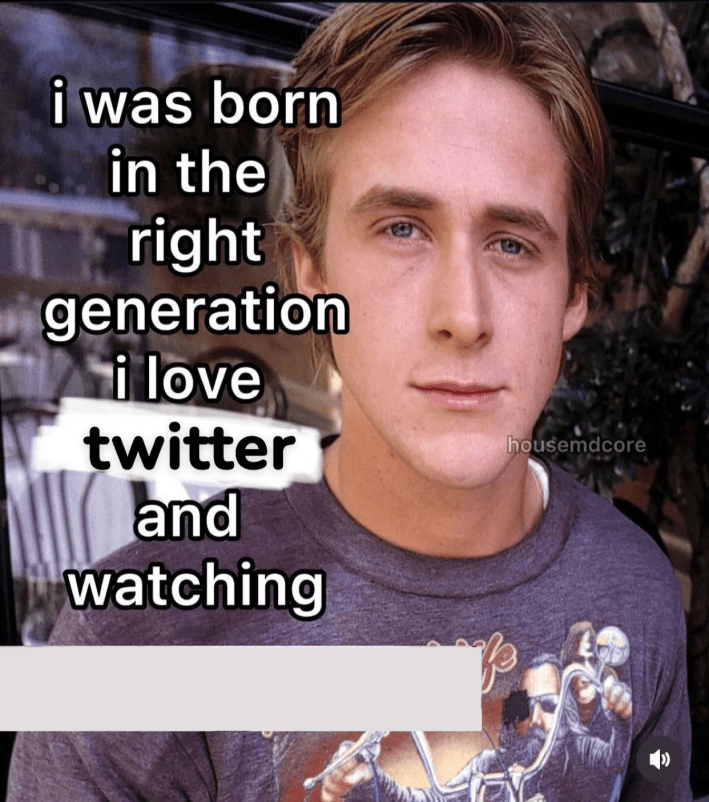 Template for the "I was born in the right generation" meme.