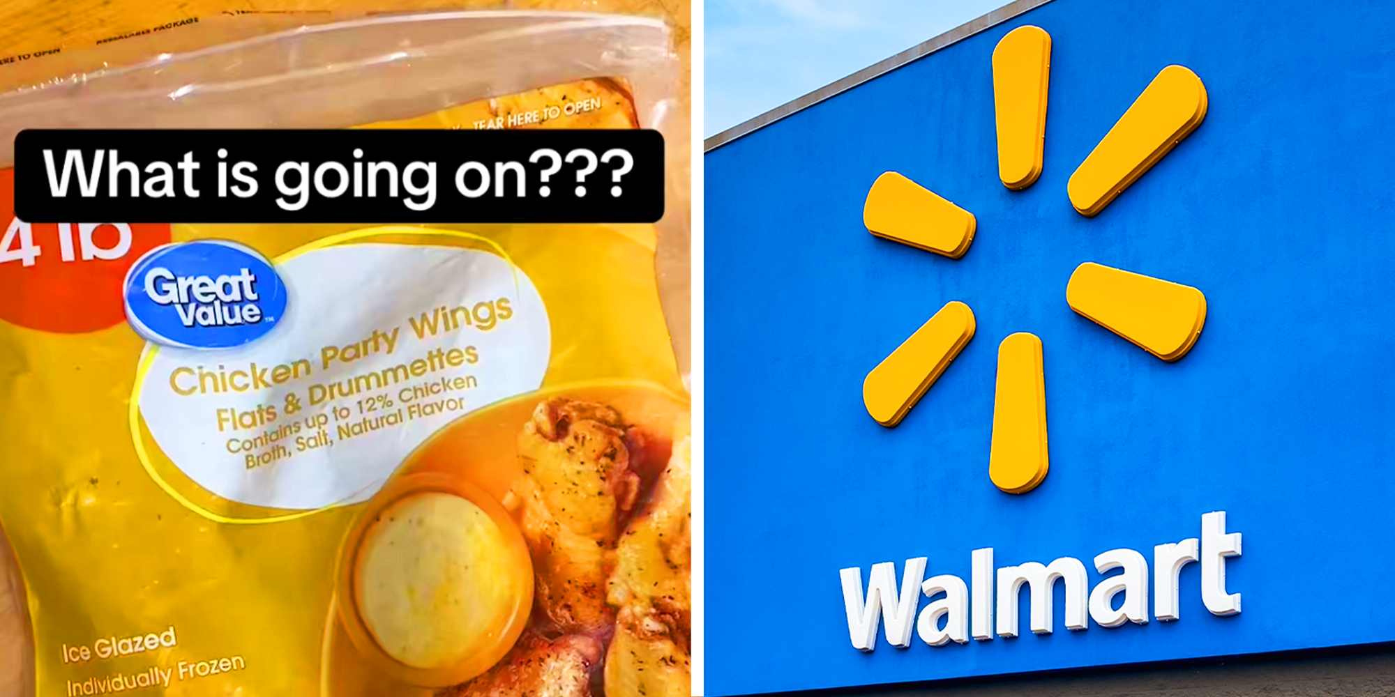 Women shops from walmart, buys 4-pound bag of Great Value chicken wings. She’s shocked when she opens the bag