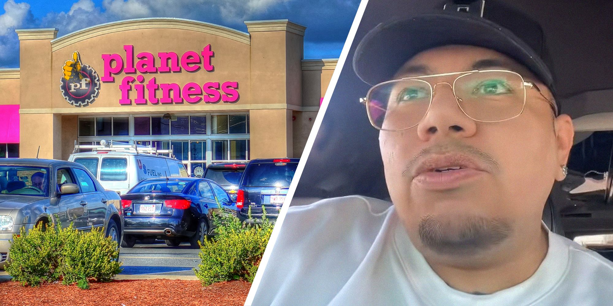 Planet Fitness Building(l) Man shares what he saw at planet fitness lockers(r)