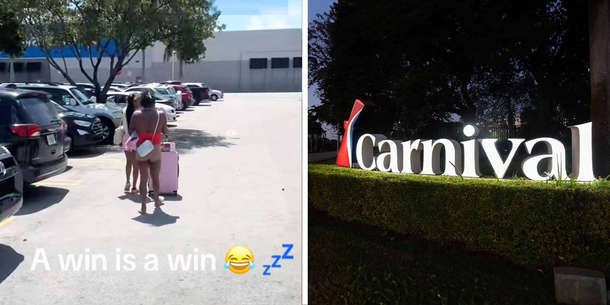 Man shows a hack on how to save money on parking while going to a cruise, by parking at walmart