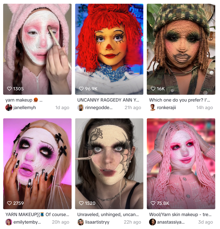 Front page TikTok yarn makeup trend