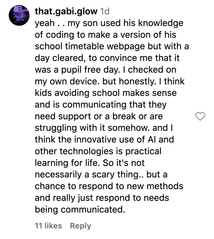 Story on IG of how AI might be good