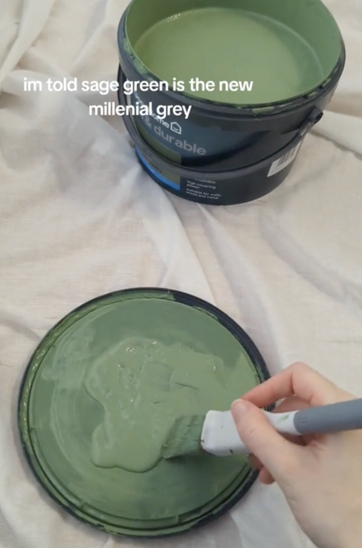 A tiktok video showcasing millennial green