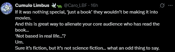 Screenshot from X post discussing emerald fennell wuthering heights