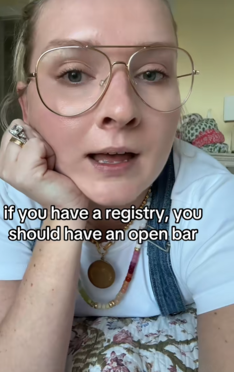 Screenshot of a TikTok video discussing gen z dry weddings