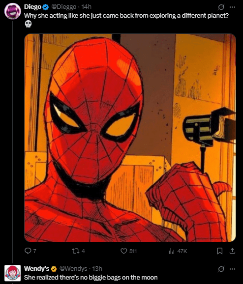 Screenshot from an X post discussing katy perry wendy's kesha