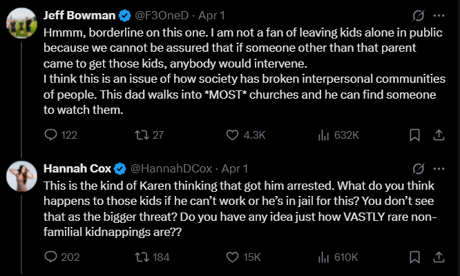 Screenshot from an X post discussing Chris Louis mcdonalds babysitting arrest