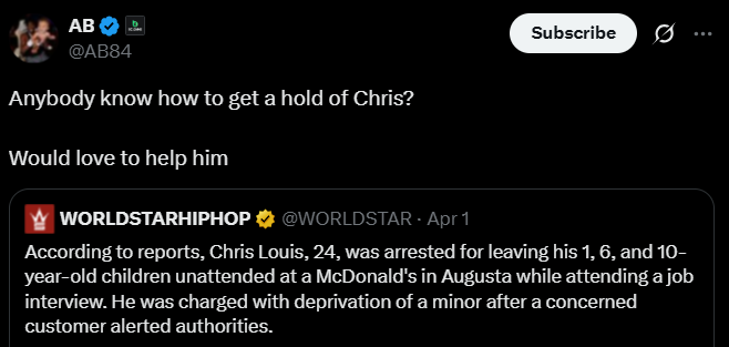 Screenshot from an X post discussing mcdonalds babysitting arrest