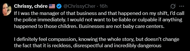 Screenshot from an X post discussing Chris Louis mcdonalds babysitting arrest