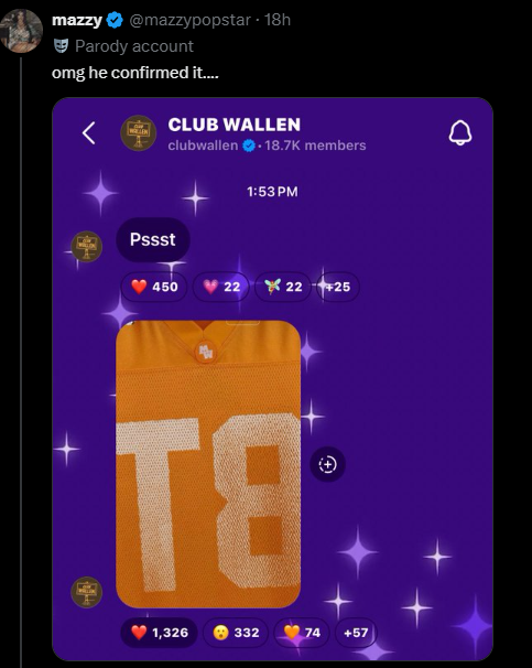 Screenshot from an X post related to tate mccrae morgan wallen