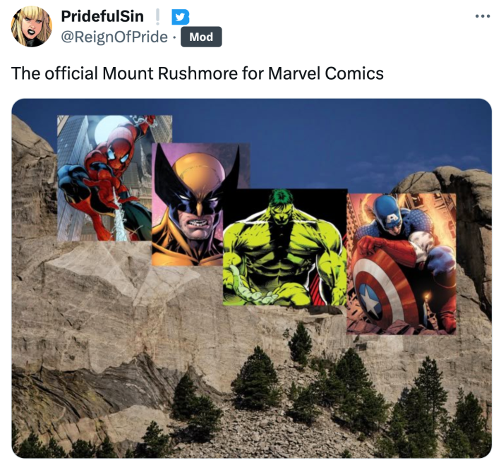 The official Mount Rushmore for Marvel Comics