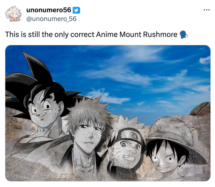 "This is still the only correct Anime Mount Rushmore"