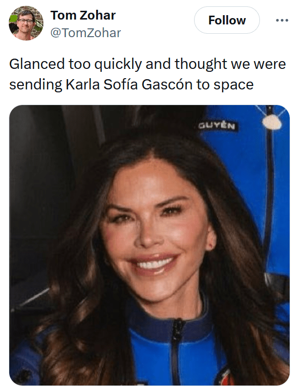 Meme about Karla Sofia Gascon.