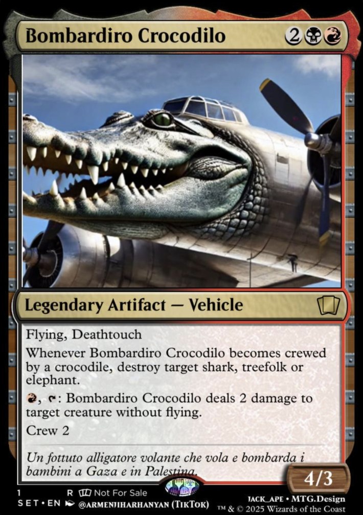 bombardino crocodilo magic card