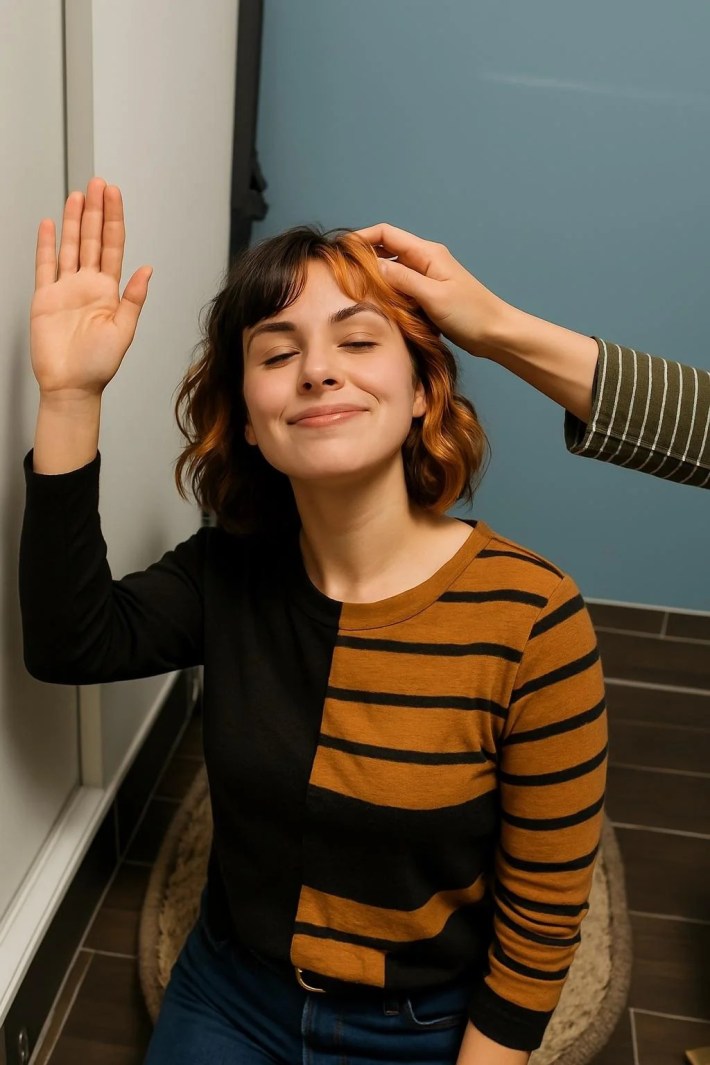 Human version of the calico cat.