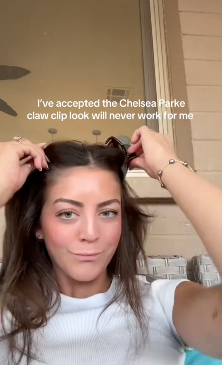"I've accepted that the Chelsea Parke claw clip look will never work for me," said @savvevans.
