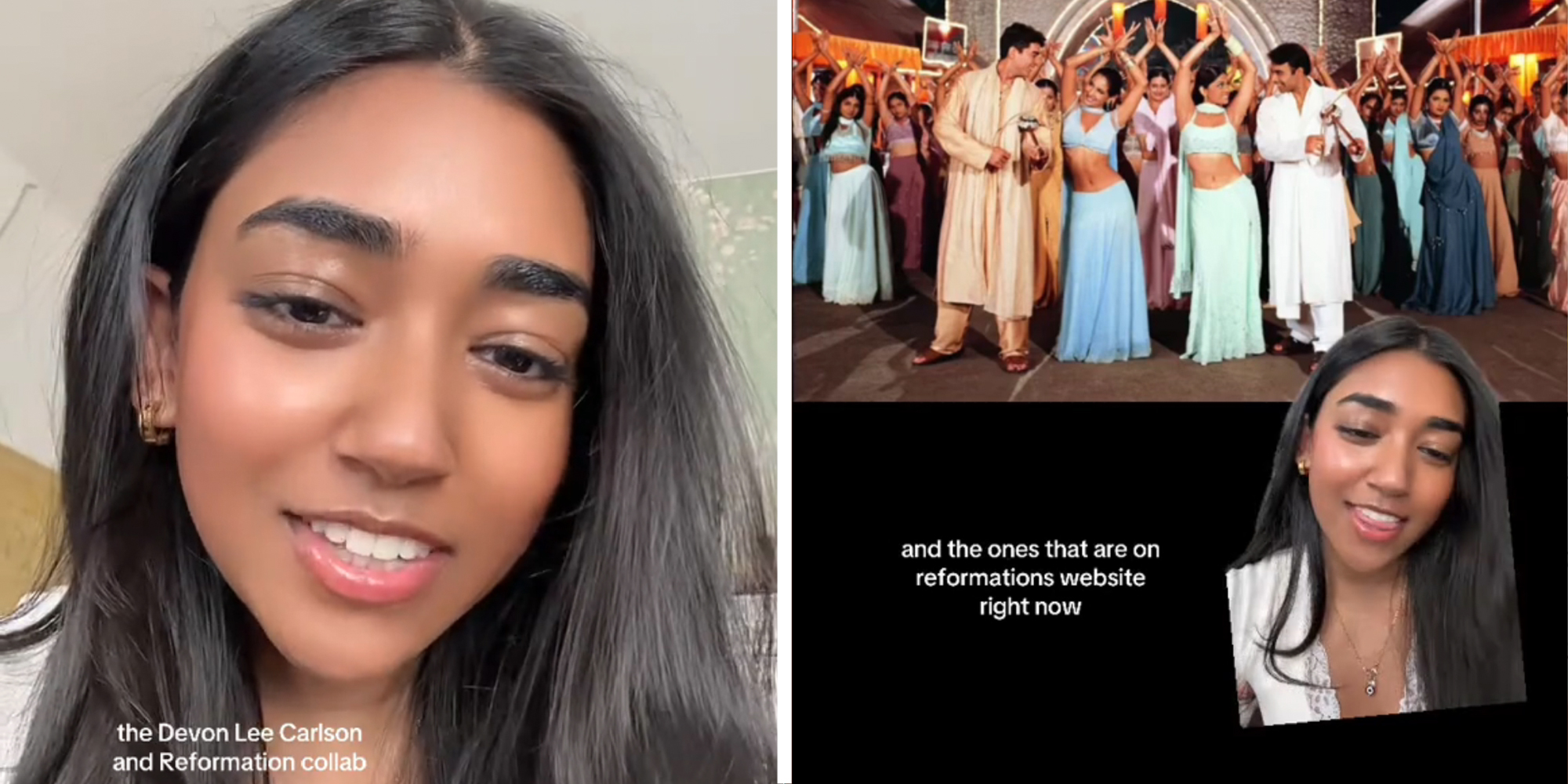 2 panel image of a person explaining on TikTok.