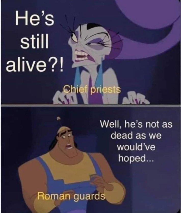 Easter meme with Yzma and Kronk from Emperor's New Groove.