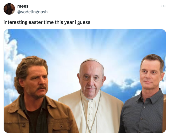 Pope Francis Easter meme.