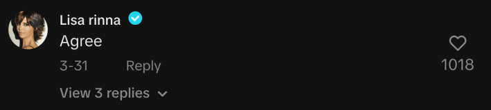 @lisarinnaofficial said "agree."