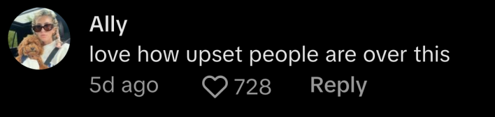 @allymcnulty summed it up, "love how upset people are over this."