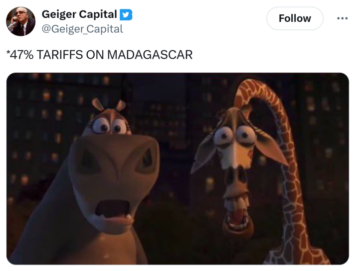 Liberation Day tariff meme.