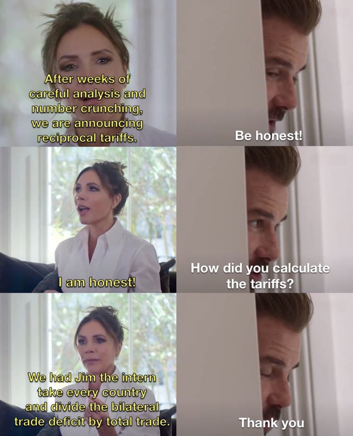 Liberation Day tariff meme.