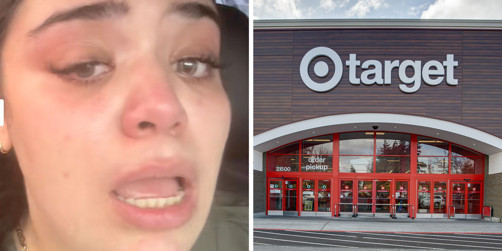 Screenshot of Tiktok user @abbyswalkwithgod; Photo of a Target exterior.